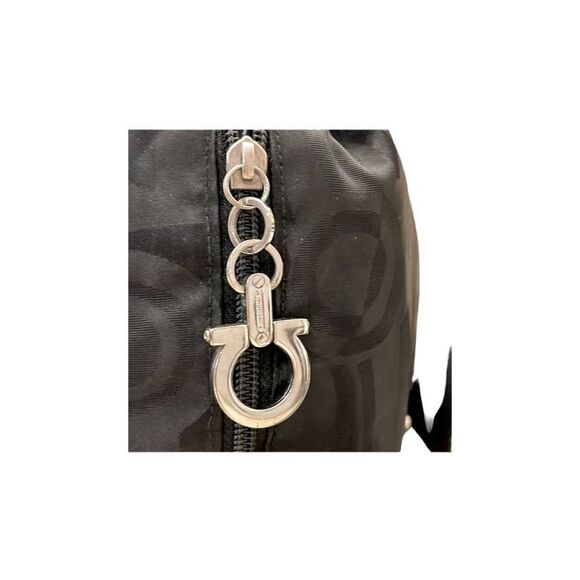 **TRADED** Salvatore Ferragamo EUC Gancini Black Nylon & Leather Mini Backpack - Picture 6 of 10